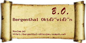 Bergenthal Oktávián névjegykártya